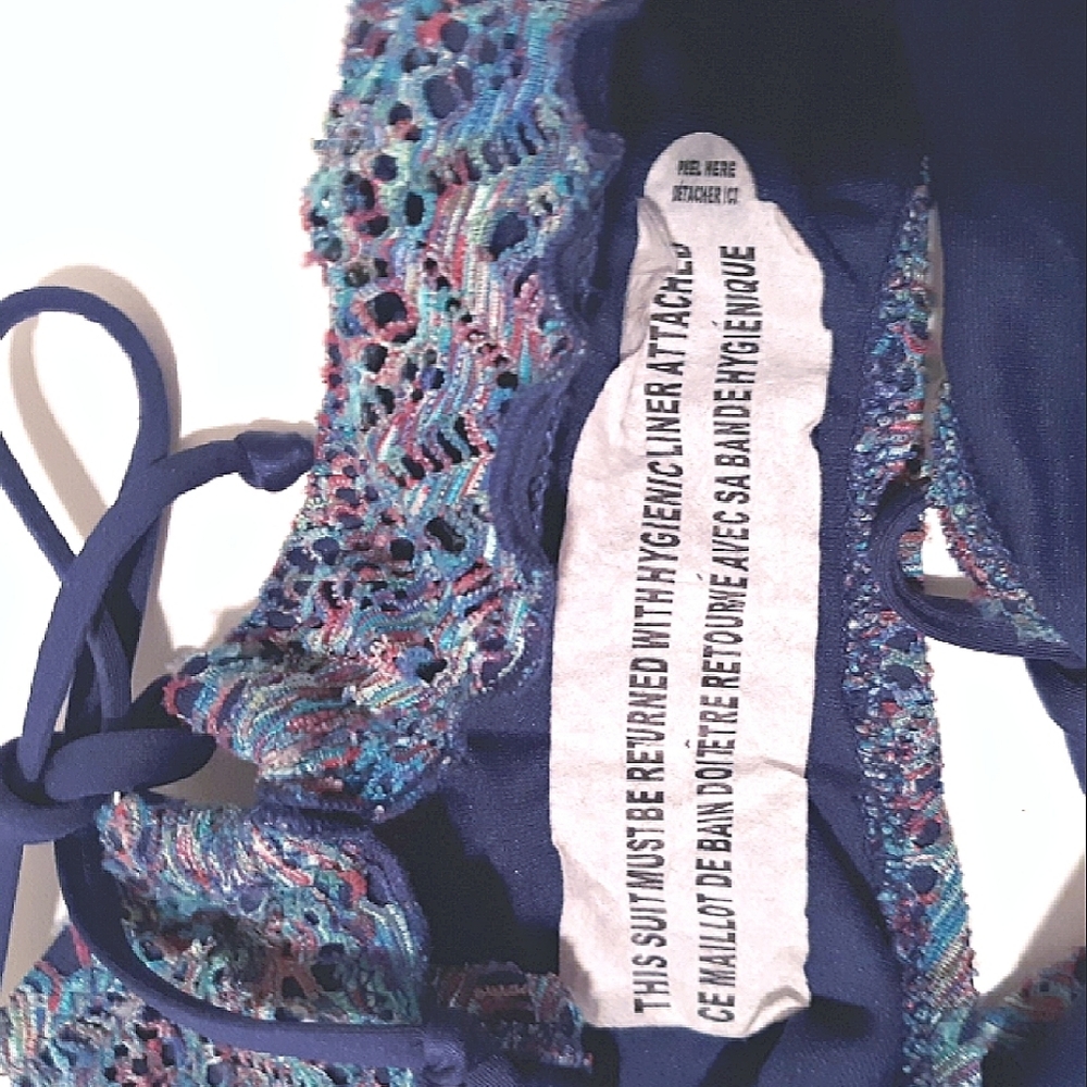 NWT- Mossimo Blue Crocheted Bikini Bottom-S - Picture 4 of 6